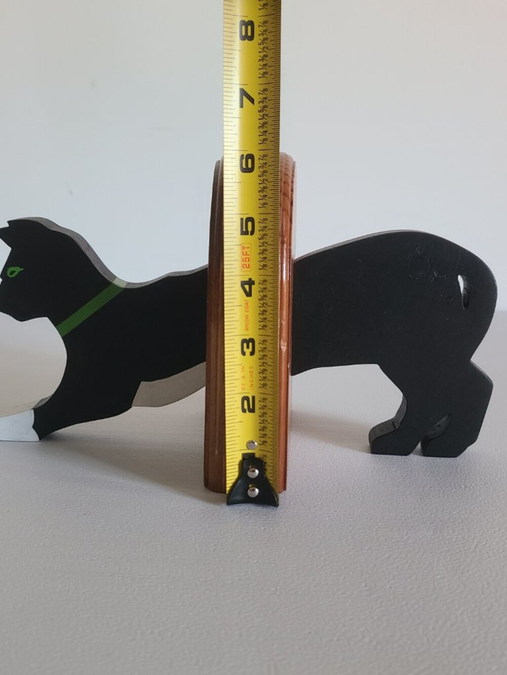 Bookends Wooden Cat Handmade Handpainted Initials WJM Black Cat - Picture 4 of 12
